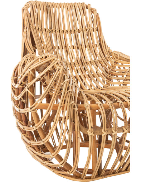 Fauteuil Rond Ana en Rotin Naturel - 6