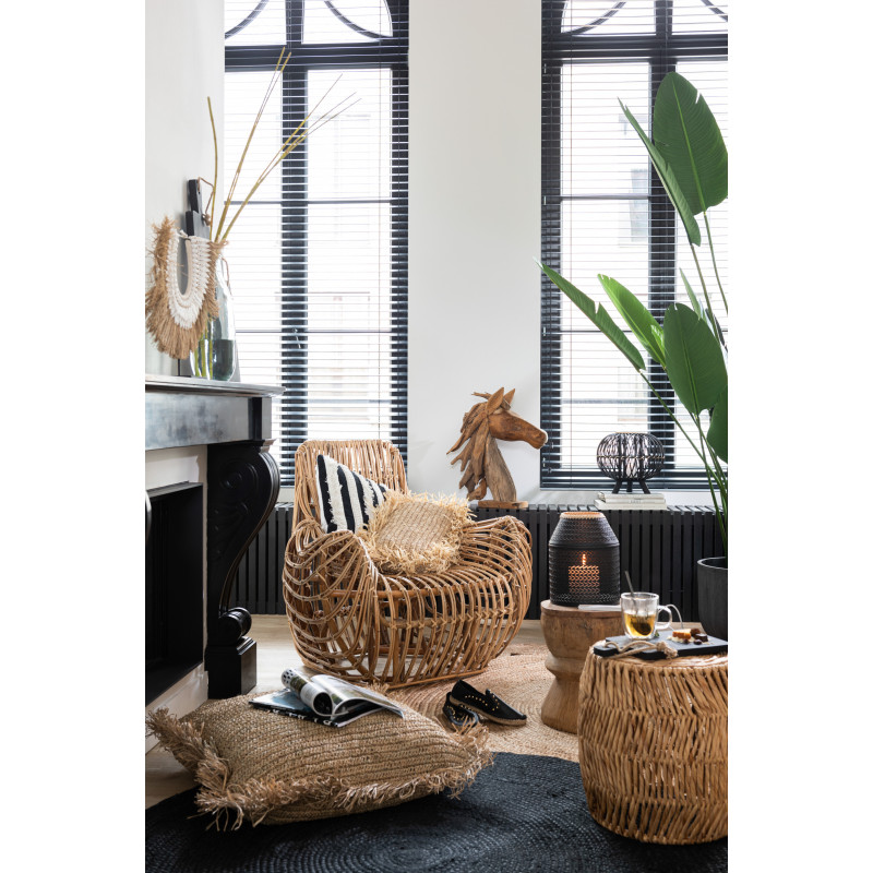 Fauteuil Rond Ana en Rotin Naturel - 9