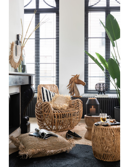 Fauteuil Rond Ana en Rotin Naturel - 9