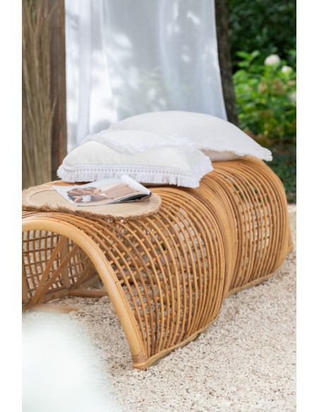 Banc 4 places 190 cm Roni en Rotin Naturel - 2