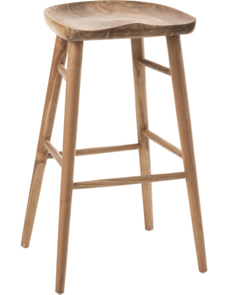 Tabouret de bar Ana en Bois de teck Naturel - 1