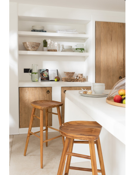 Tabouret de bar Ana en Bois de teck Naturel - 2