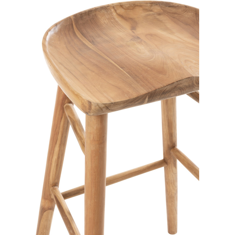 Tabouret de bar Ana en Bois de teck Naturel - 7