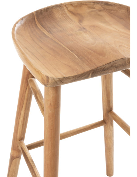 Tabouret de bar Ana en Bois de teck Naturel - 7