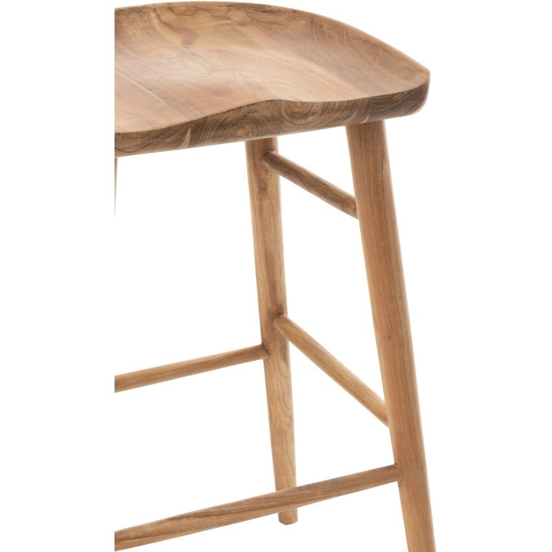 Tabouret de bar Ana en Bois de teck Naturel - 8
