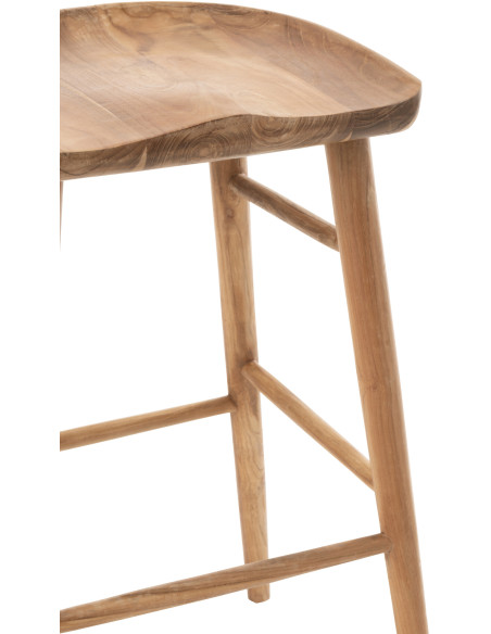 Tabouret de bar Ana en Bois de teck Naturel - 8