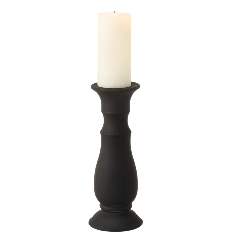 Bougeoir design sur pied XL Hauteur 30 cm en Verre Noir Mat Darius - 2