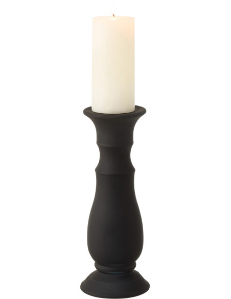 Bougeoir design sur pied XL Hauteur 30 cm en Verre Noir Mat Darius - 2