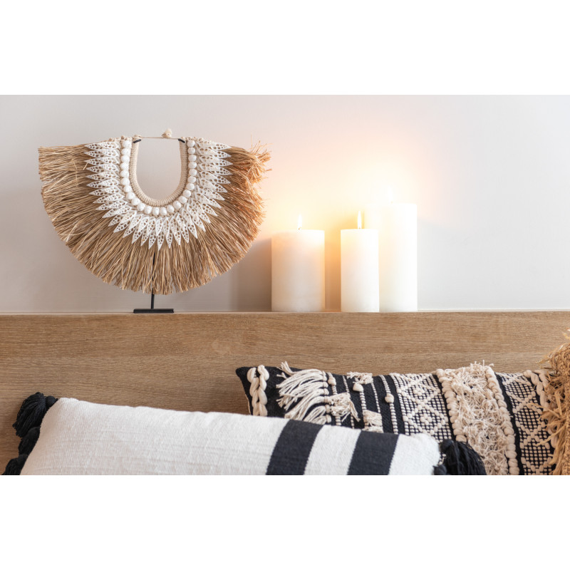 Décoration sur pied Collier de coquillages 35 cm Dora en Jonc de mer Naturel Coton Blanc Métal - 2