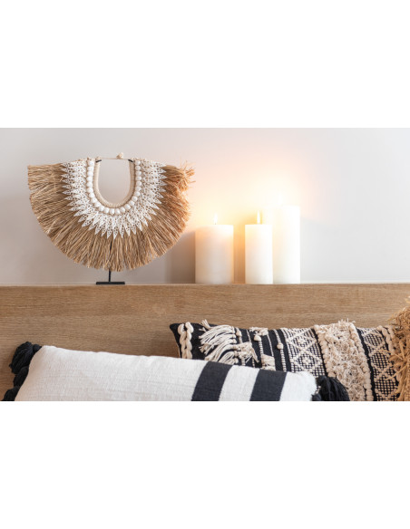 Décoration sur pied Collier de coquillages 35 cm Dora en Jonc de mer Naturel Coton Blanc Métal - 2