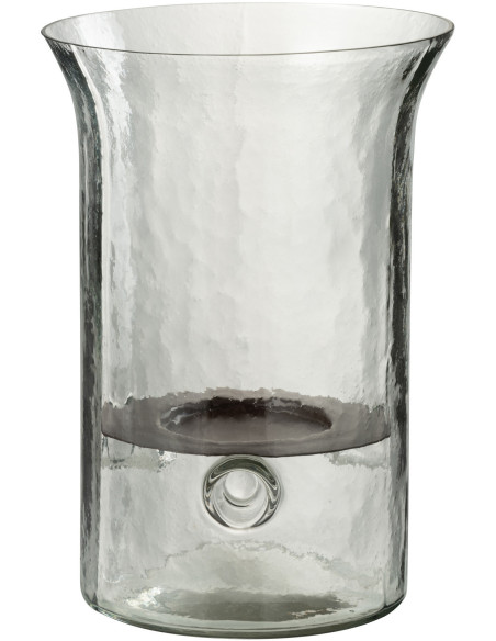 Photophore design Hauteur 26 cm en Verre Semi-transparent Métal Noir Birkir - 1