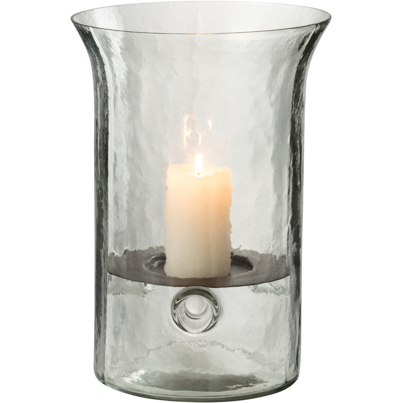 Photophore design Hauteur 26 cm en Verre Semi-transparent Métal Noir Birkir - 2