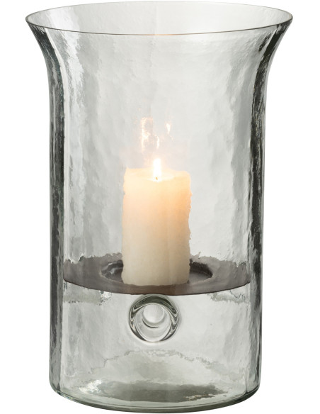 Photophore design Hauteur 26 cm en Verre Semi-transparent Métal Noir Birkir - 2