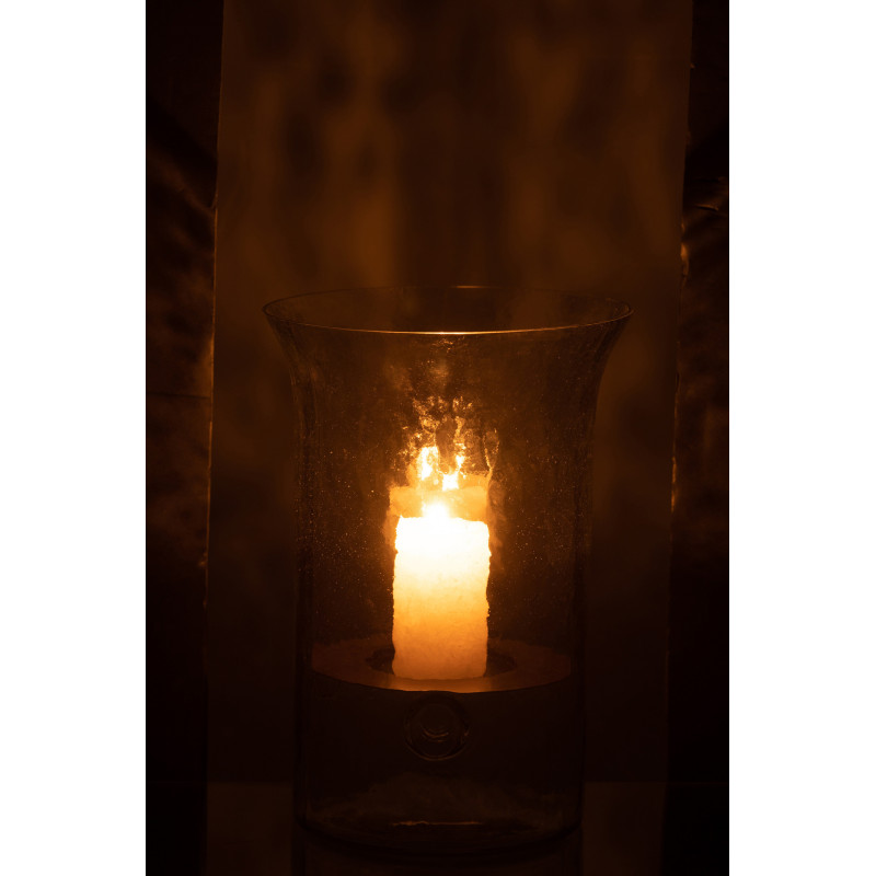 Photophore design Hauteur 26 cm en Verre Semi-transparent Métal Noir Birkir - 3