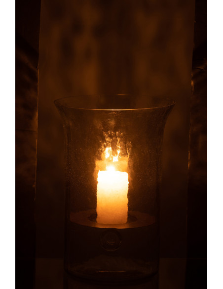 Photophore design Hauteur 26 cm en Verre Semi-transparent Métal Noir Birkir - 3