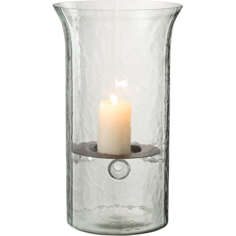 Photophore design Hauteur 32 cm en Verre Semi-transparent Métal Noir Birkir - 2