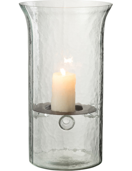 Photophore design Hauteur 32 cm en Verre Semi-transparent Métal Noir Birkir - 2