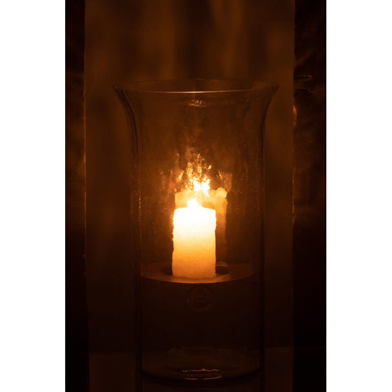 Photophore design Hauteur 32 cm en Verre Semi-transparent Métal Noir Birkir - 3