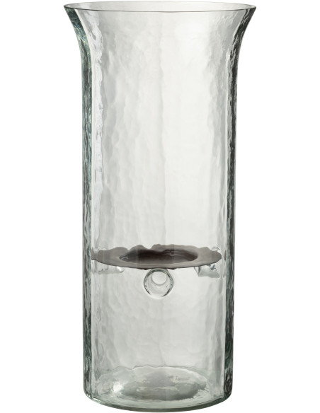 Photophore design XL Hauteur 40 cm en Verre Semi-transparent Métal Noir Birkir - 1