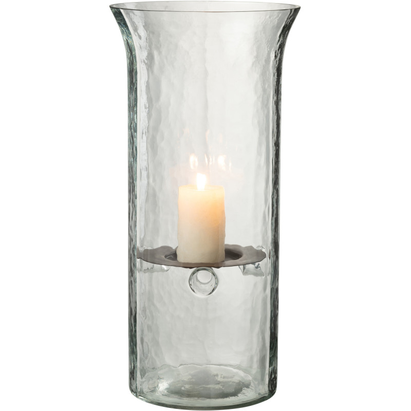 Photophore design XL Hauteur 40 cm en Verre Semi-transparent Métal Noir Birkir - 2