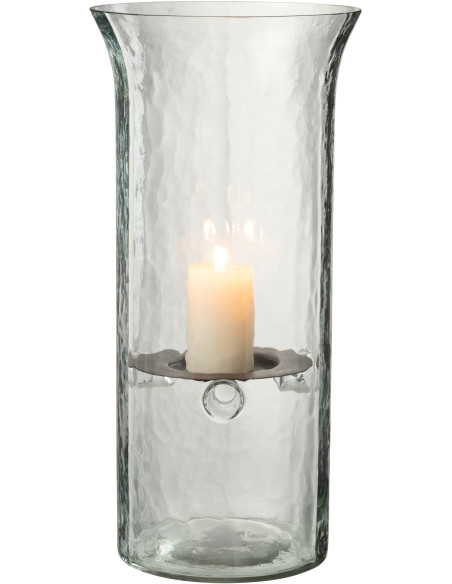 Photophore design XL Hauteur 40 cm en Verre Semi-transparent Métal Noir Birkir - 2