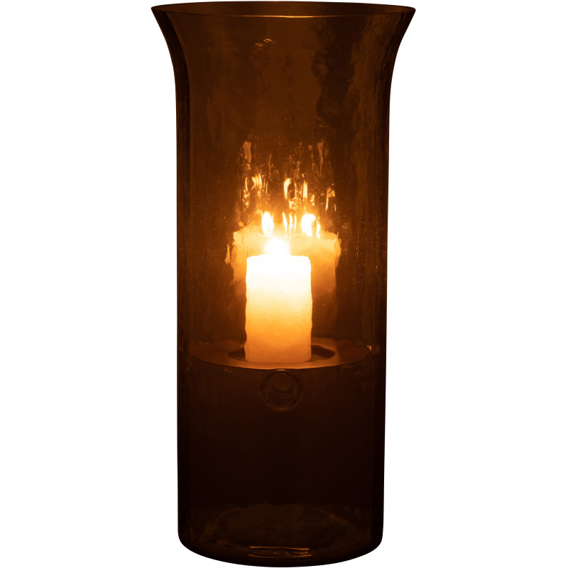 Photophore design XL Hauteur 40 cm en Verre Semi-transparent Métal Noir Birkir - 3