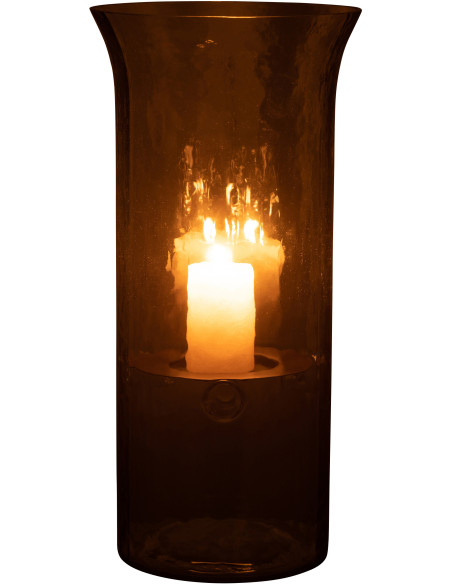 Photophore design XL Hauteur 40 cm en Verre Semi-transparent Métal Noir Birkir - 3