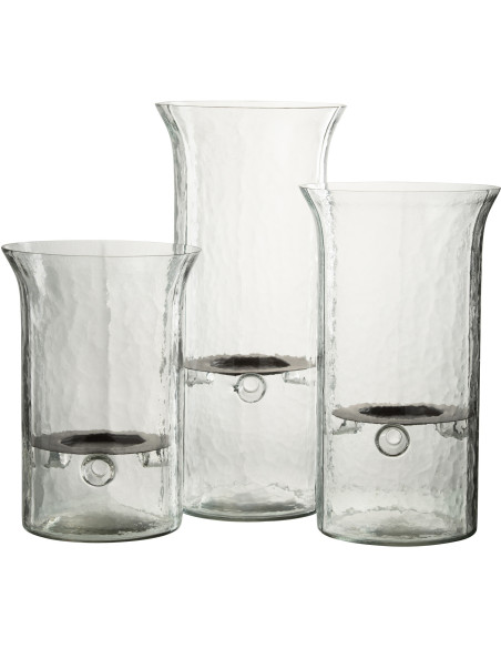 Photophore design XL Hauteur 40 cm en Verre Semi-transparent Métal Noir Birkir - 4