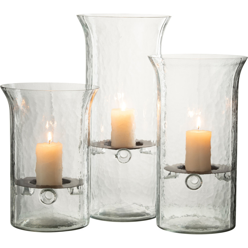 Photophore design XL Hauteur 40 cm en Verre Semi-transparent Métal Noir Birkir - 5