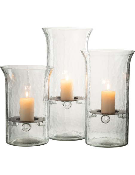 Photophore design XL Hauteur 40 cm en Verre Semi-transparent Métal Noir Birkir - 5