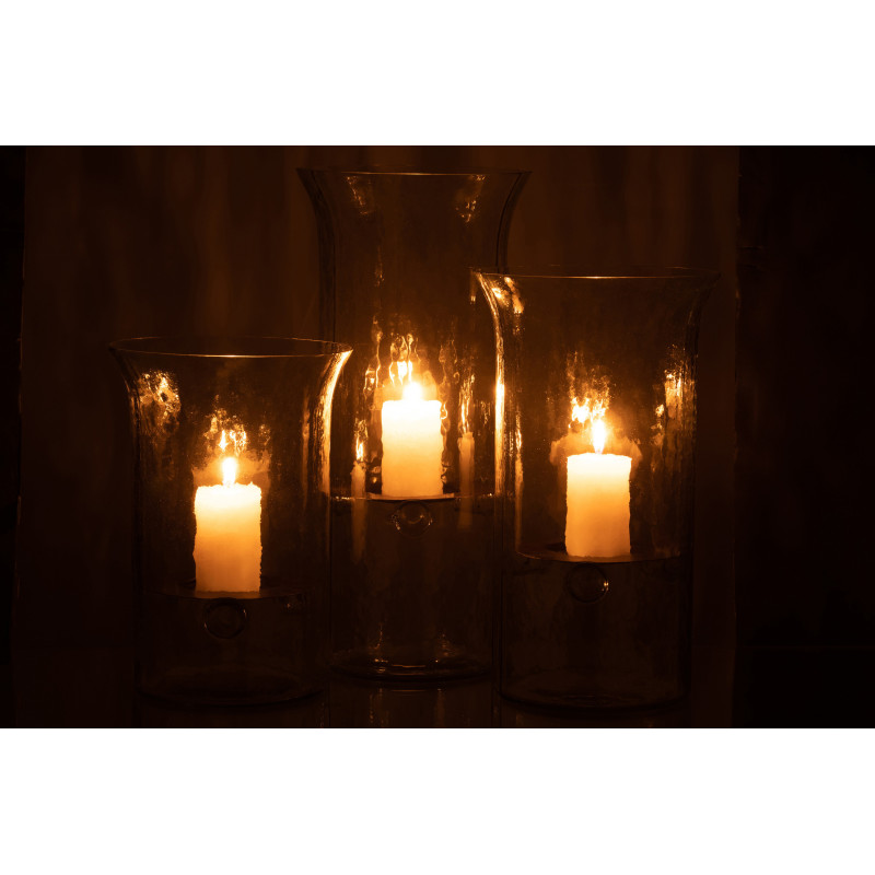 Photophore design XL Hauteur 40 cm en Verre Semi-transparent Métal Noir Birkir - 6