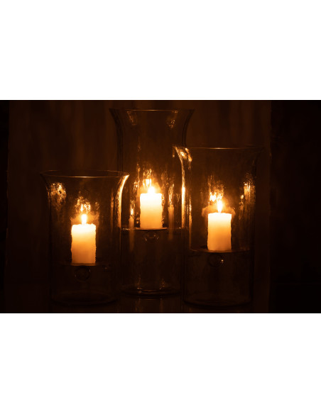 Photophore design XL Hauteur 40 cm en Verre Semi-transparent Métal Noir Birkir - 6