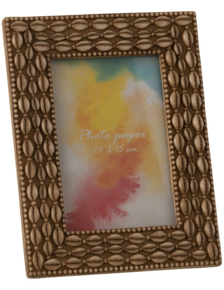Cadre photo Méria en Résine Beige Motif coquillages pour photo 10x15 - 1