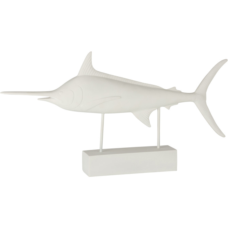 Décoration sur pied Espadon 40 cm Frija en Résine Blanc - 1