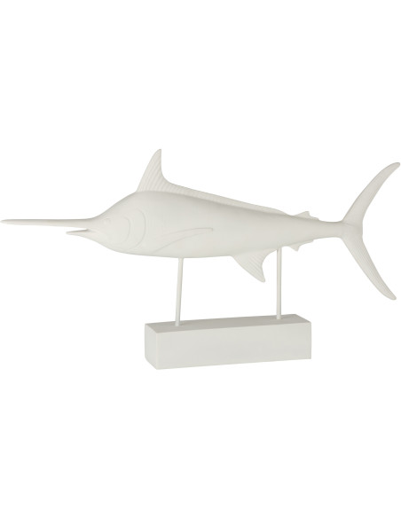 Décoration sur pied Espadon 40 cm Frija en Résine Blanc - 1