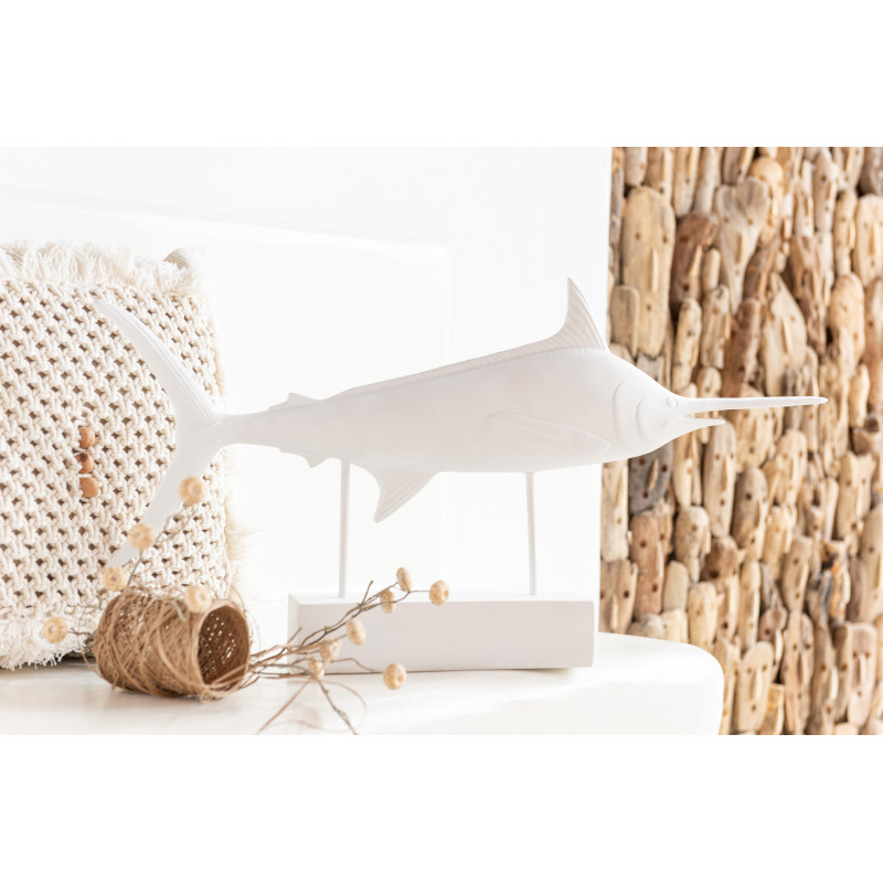Décoration sur pied Espadon 40 cm Frija en Résine Blanc - 2