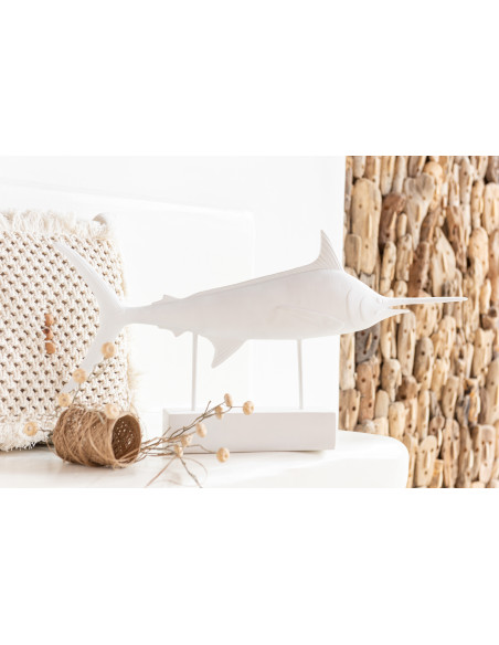 Décoration sur pied Espadon 40 cm Frija en Résine Blanc - 2
