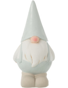 Statuette déco Nain 25 cm en Céramique Bleu clair Blanc - 1