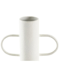 Vase bohème avec anses XL Hauteur 40 cm en Métal Blanc Fibre Naturel Verbena - 1 2