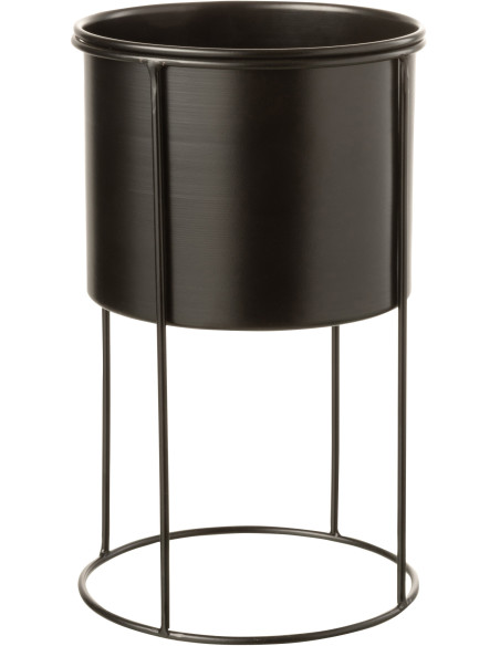 Cache-pot sur pied en Métal Noir Alana Diamètre 18 cm - 1
