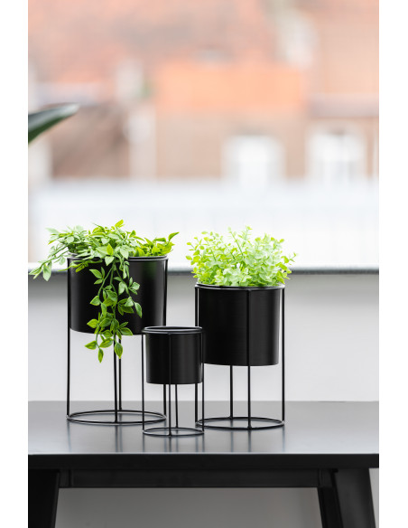 Cache-pot sur pied en Métal Noir Alana Diamètre 18 cm - 2