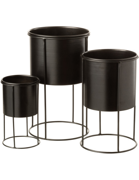 Cache-pot sur pied en Métal Noir Alana Diamètre 18 cm - 3