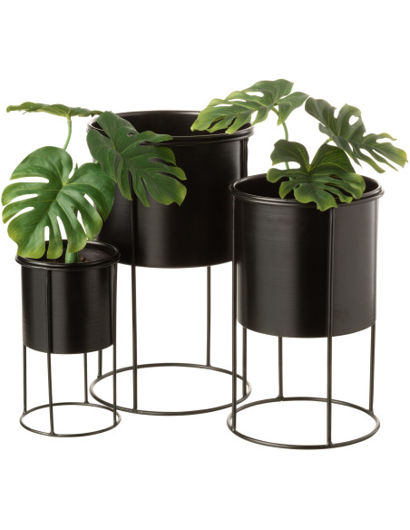 Cache-pot sur pied en Métal Noir Alana Diamètre 18 cm - 4