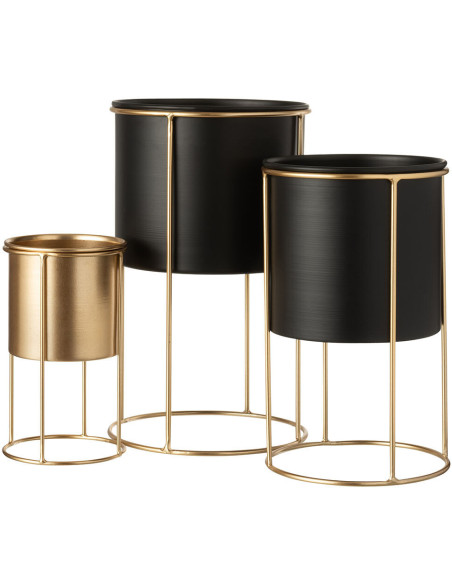 Cache-pot sur pied en Métal Noir Alana Diamètre 18 cm - 5