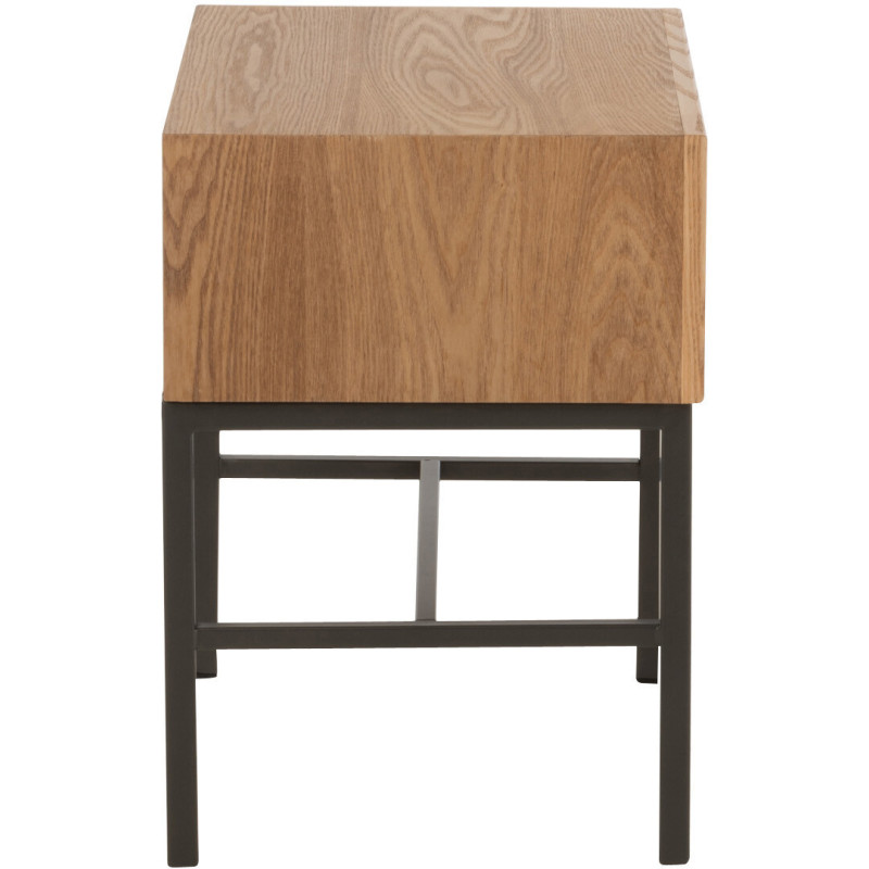 Table de chevet Spirit 1 tiroir en Bois de frêne Naturel Métal Noir - 3