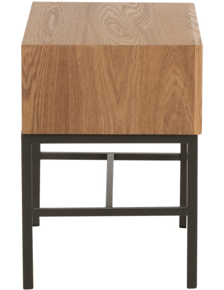 Table de chevet Spirit 1 tiroir en Bois de frêne Naturel Métal Noir - 3