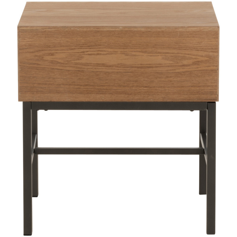 Table de chevet Spirit 1 tiroir en Bois de frêne Naturel Métal Noir - 4