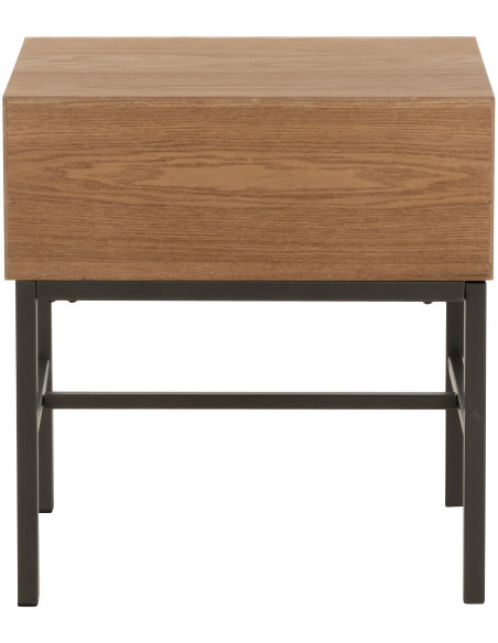 Table de chevet Spirit 1 tiroir en Bois de frêne Naturel Métal Noir - 4