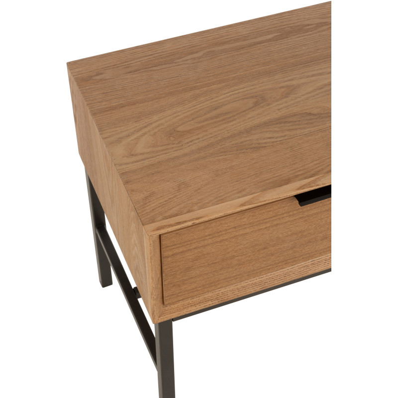 Table de chevet Spirit 1 tiroir en Bois de frêne Naturel Métal Noir - 6