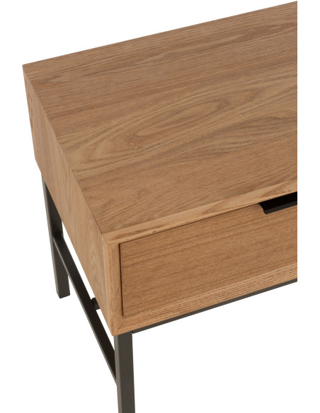 Table de chevet Spirit 1 tiroir en Bois de frêne Naturel Métal Noir - 6